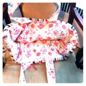 Rag rug lined beach bag